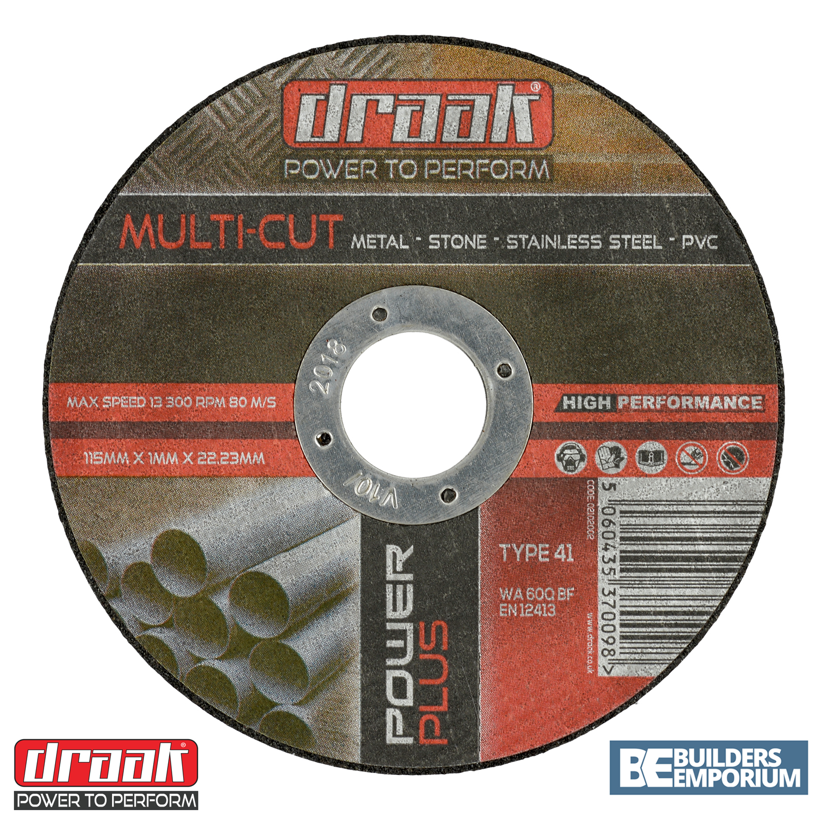 5 x Angle Grinder Cutting Discs (4.5") 115mm x 1mm Thin METAL STONE